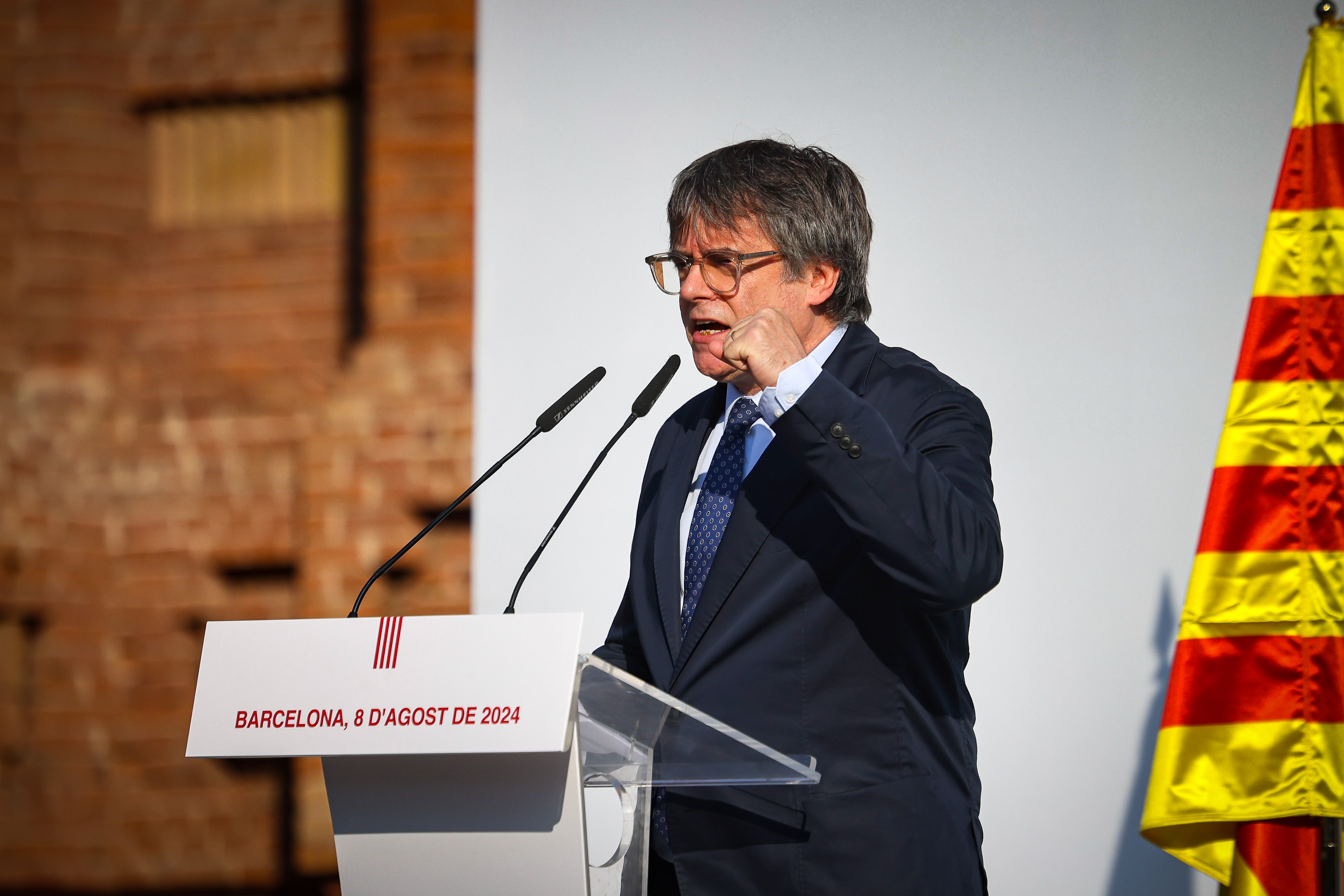 Former Catalan president Carles Puigdemont in Barcelona on August 8.