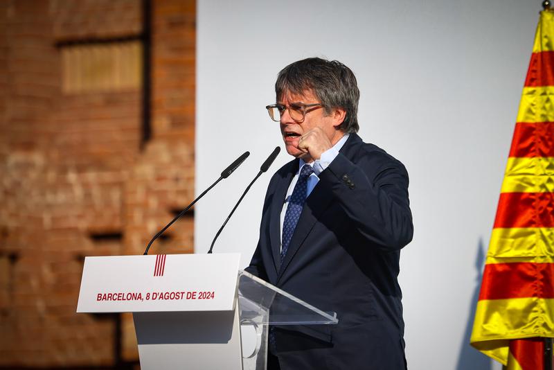 Former Catalan president Carles Puigdemont in Barcelona on August 8. 