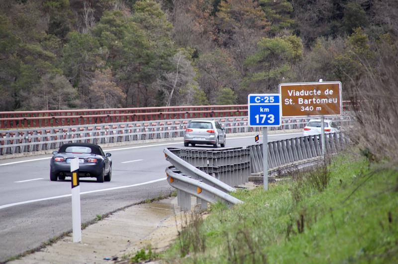 The kilometer 173 of the C-25 road near Gurb, in central Catalonia, where a fatal accident occurred on March 1, 2025