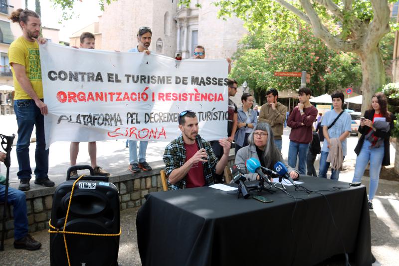 Girona platform against tourism growth press conference