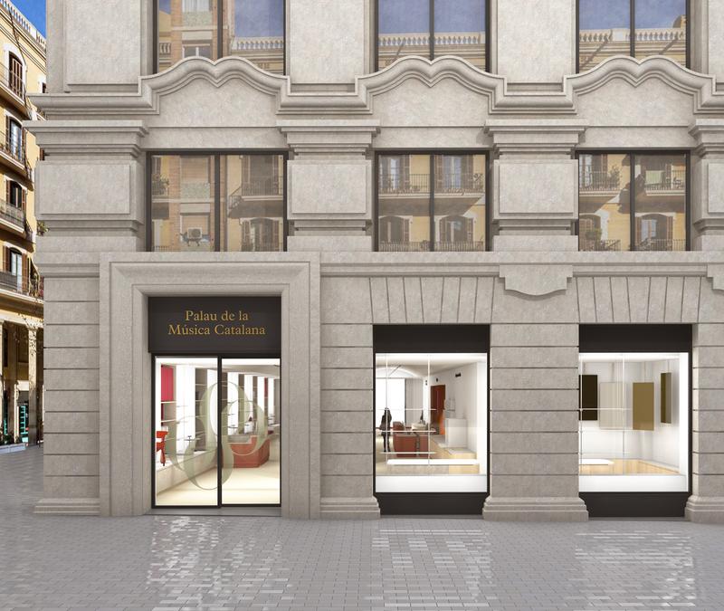 A projection of the New Porta del Palau seen from Via Laietana