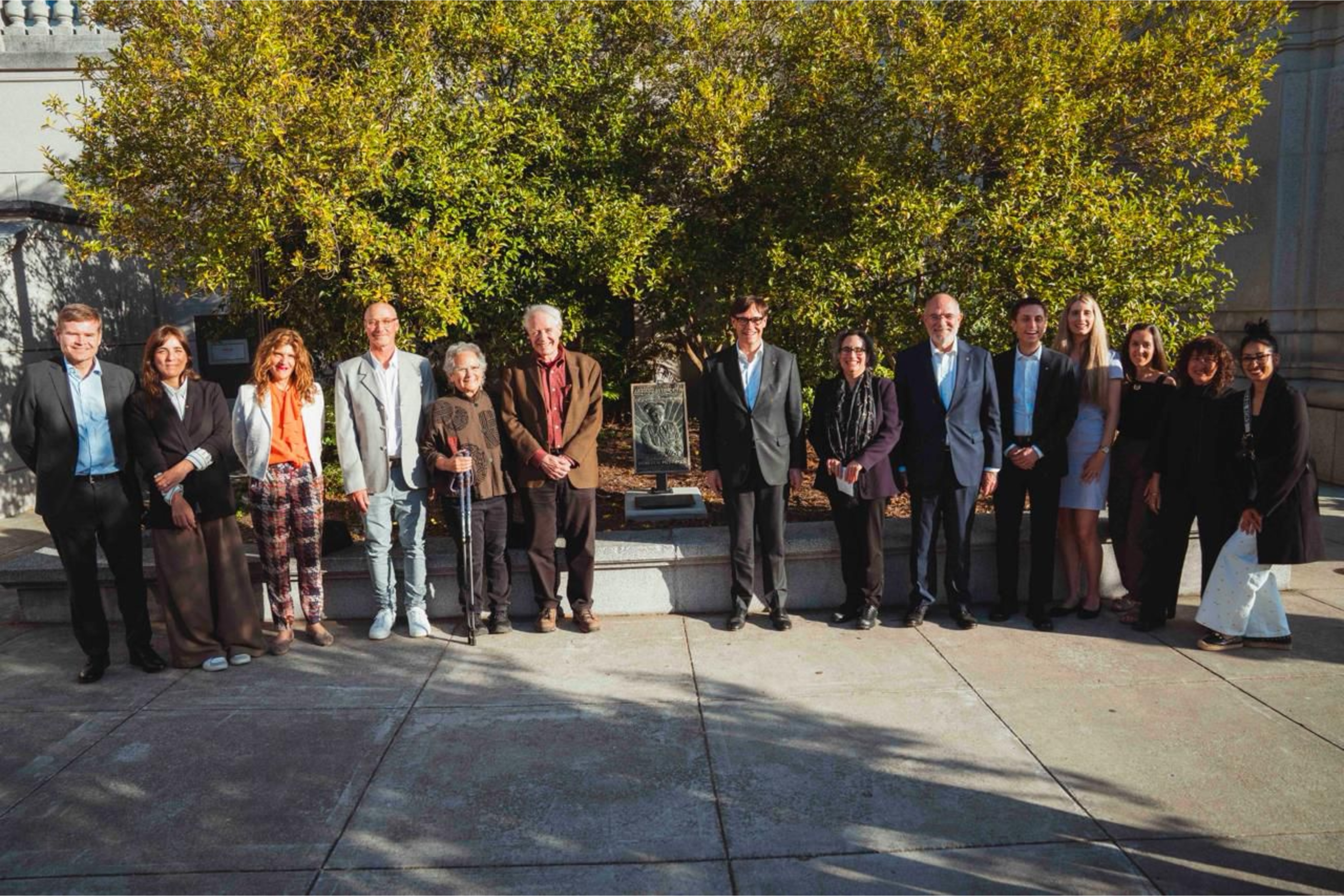 Salvador Illa attends the inauguration of the plaque commemorating the International Brigader Robert Merriman at UC Berkeley
