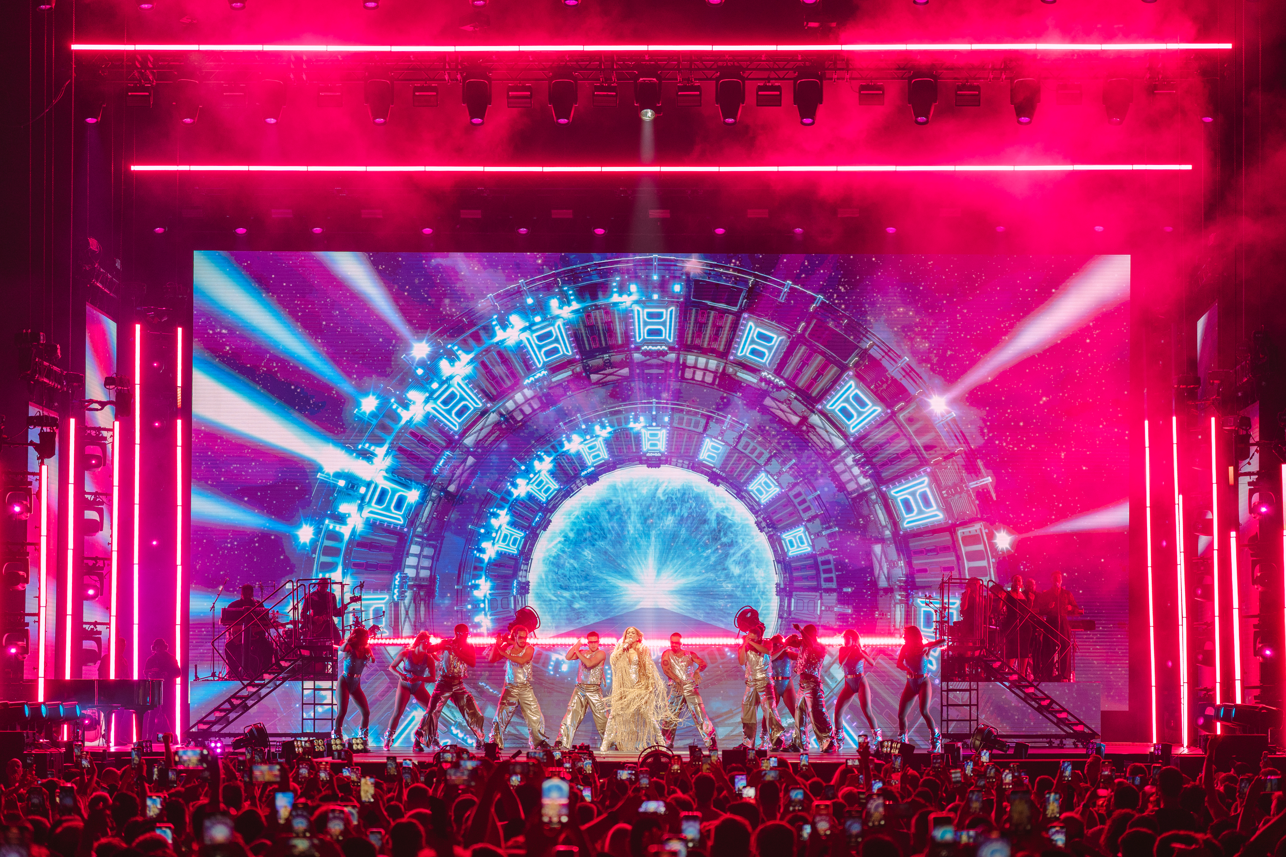 A moment from Jennifer Lopez's performance at the Palau Sant Jordi in Barcelona