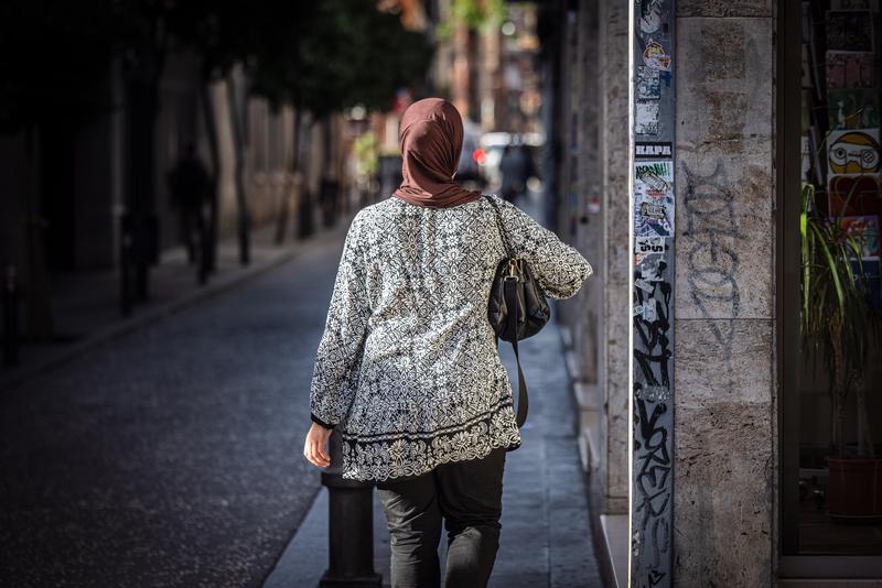 A woman wearing a hijab in Barcelona