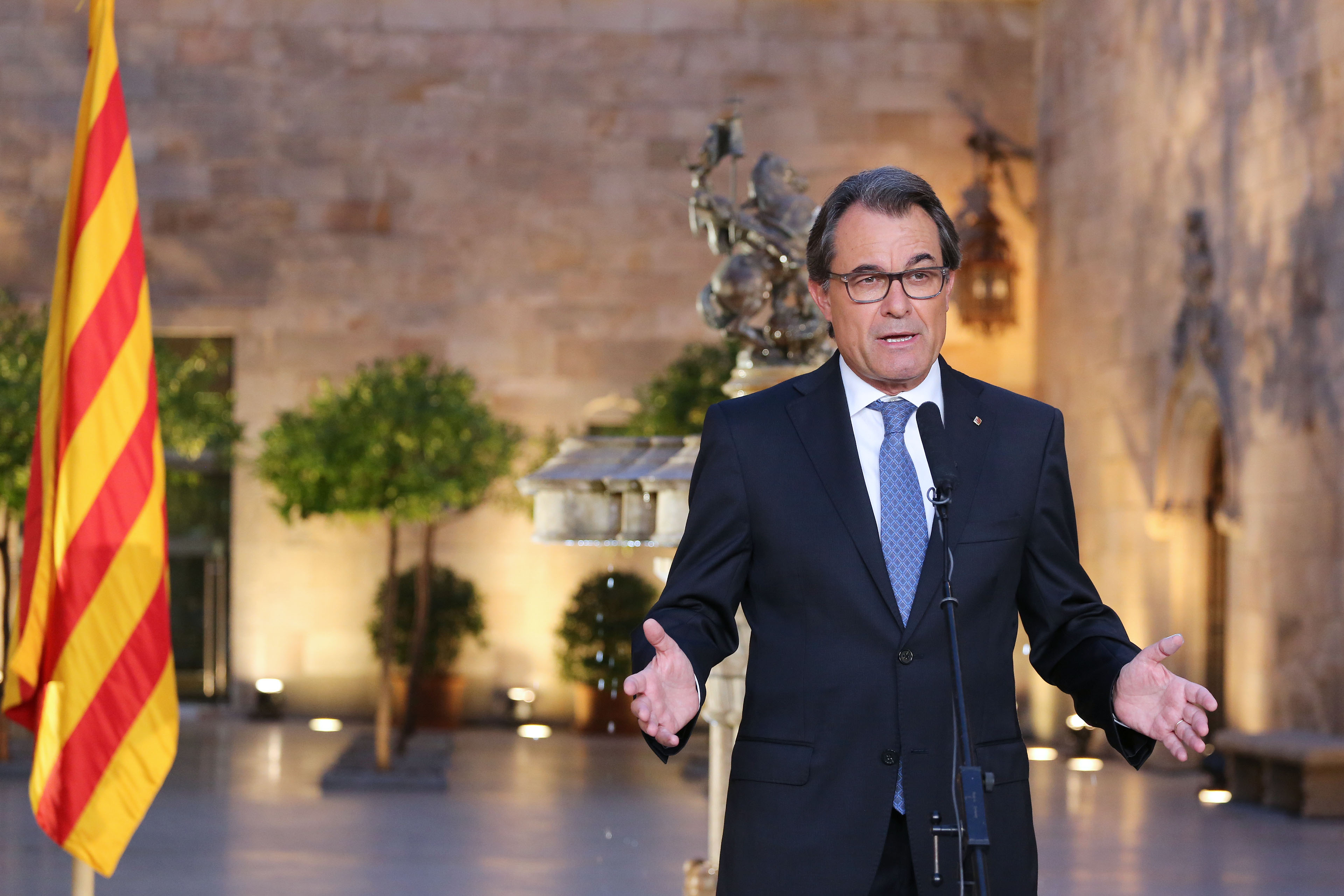 President Artur Mas during a speech in the Catalan government headquarters in 2015