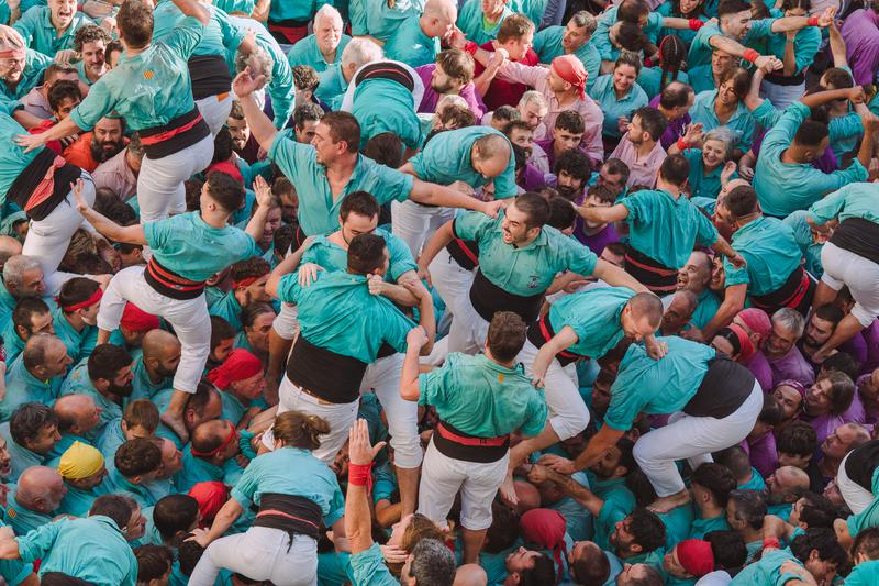 Castellers de Vilafranca celebrate the best performance in their history during the All Saints’ Day diada in Vilafranca del Penedès on November 1, 2025