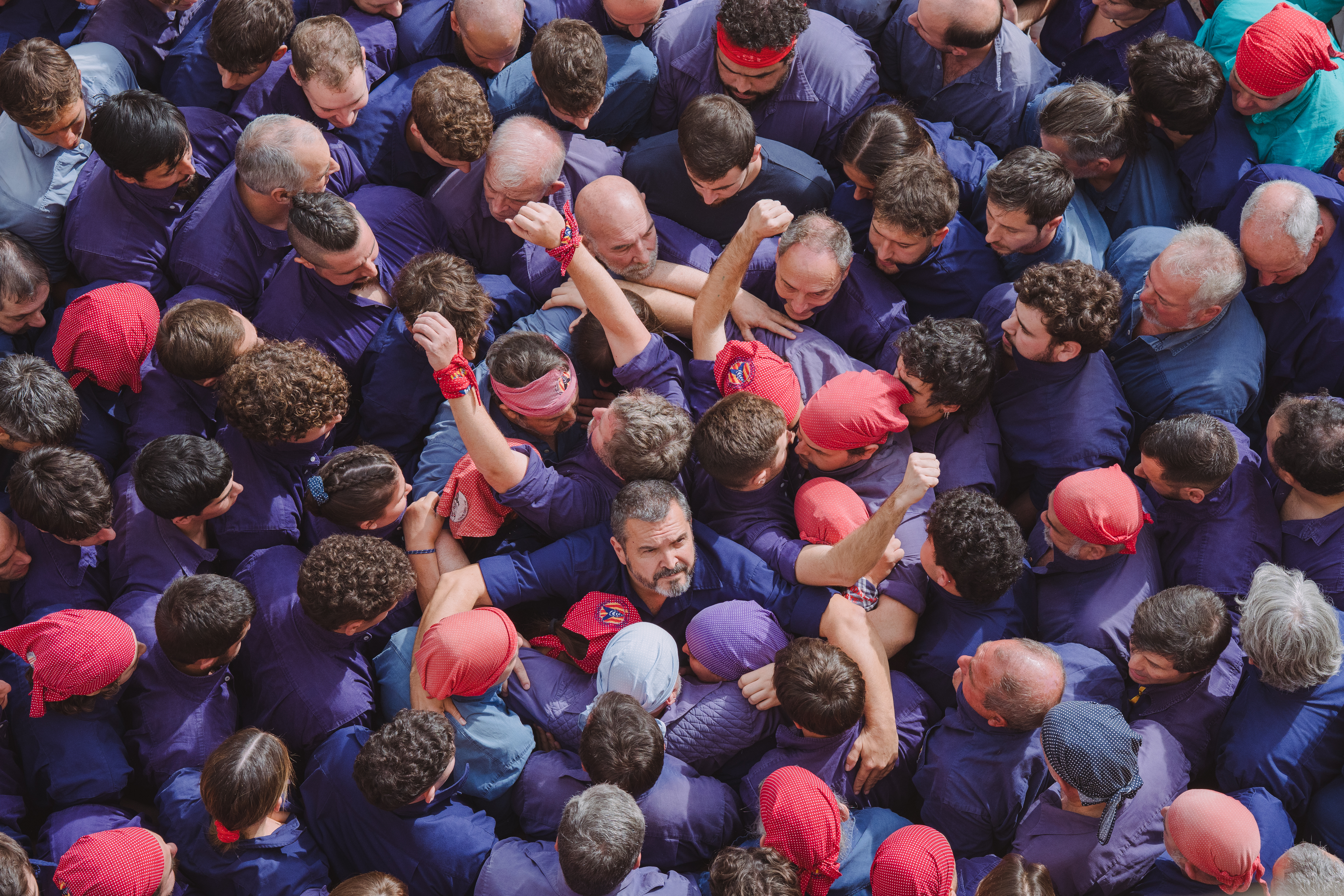 Base of the Capgrossos de Mataró at the 2025 All Saints' Day event.