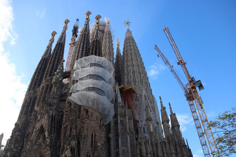 The unfinished Basilica of Sagrada Família