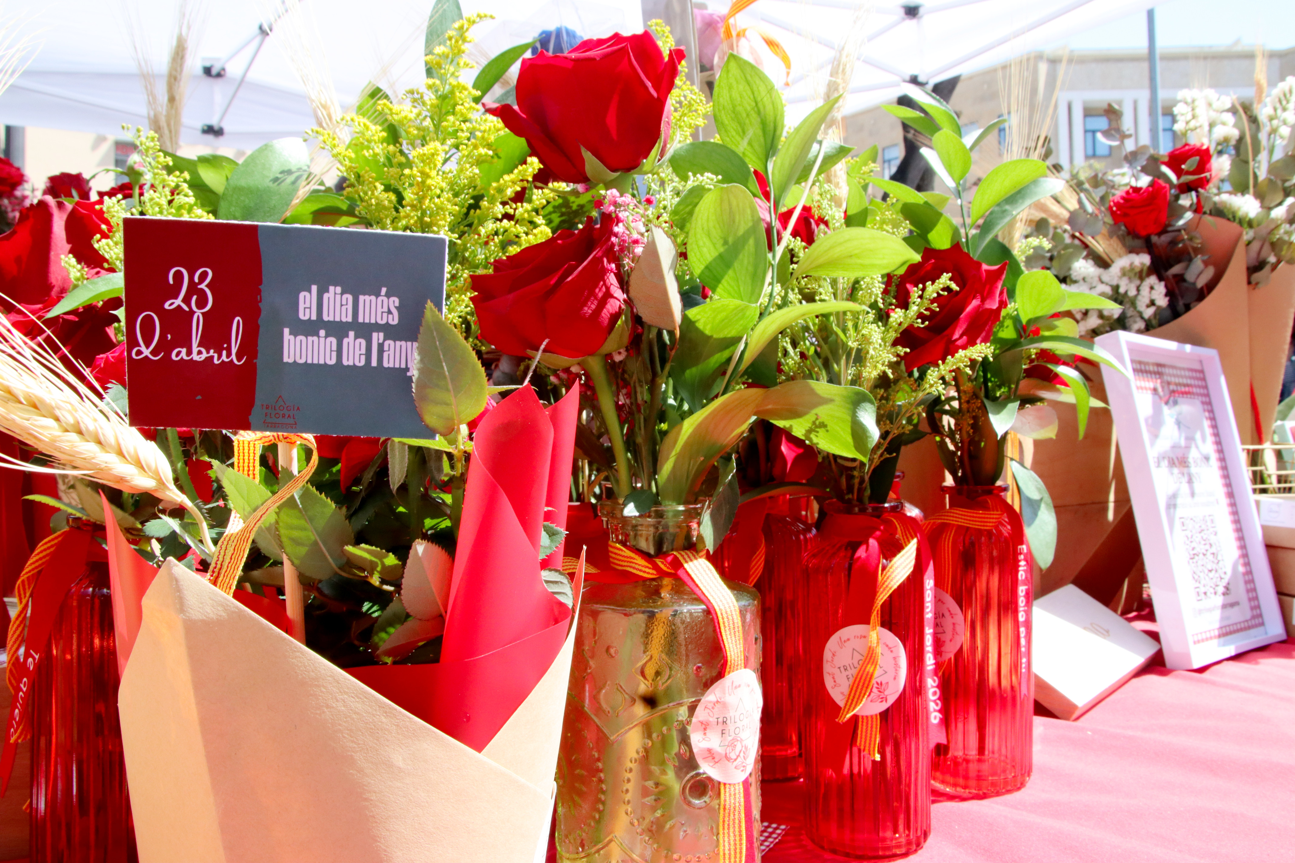 Roses at a stall on Rambla Nova in Tarragona