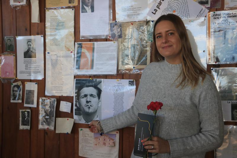 Karla de Lathouder, granddaughter of two International Brigaders whose names were added to the Camposines Memorial