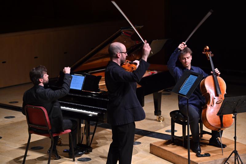 The group Trio Fortuny performing at the Palau de la Música
