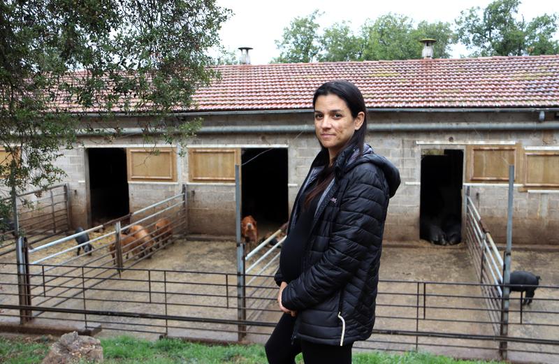 Marta Borràs at her organic pig farm