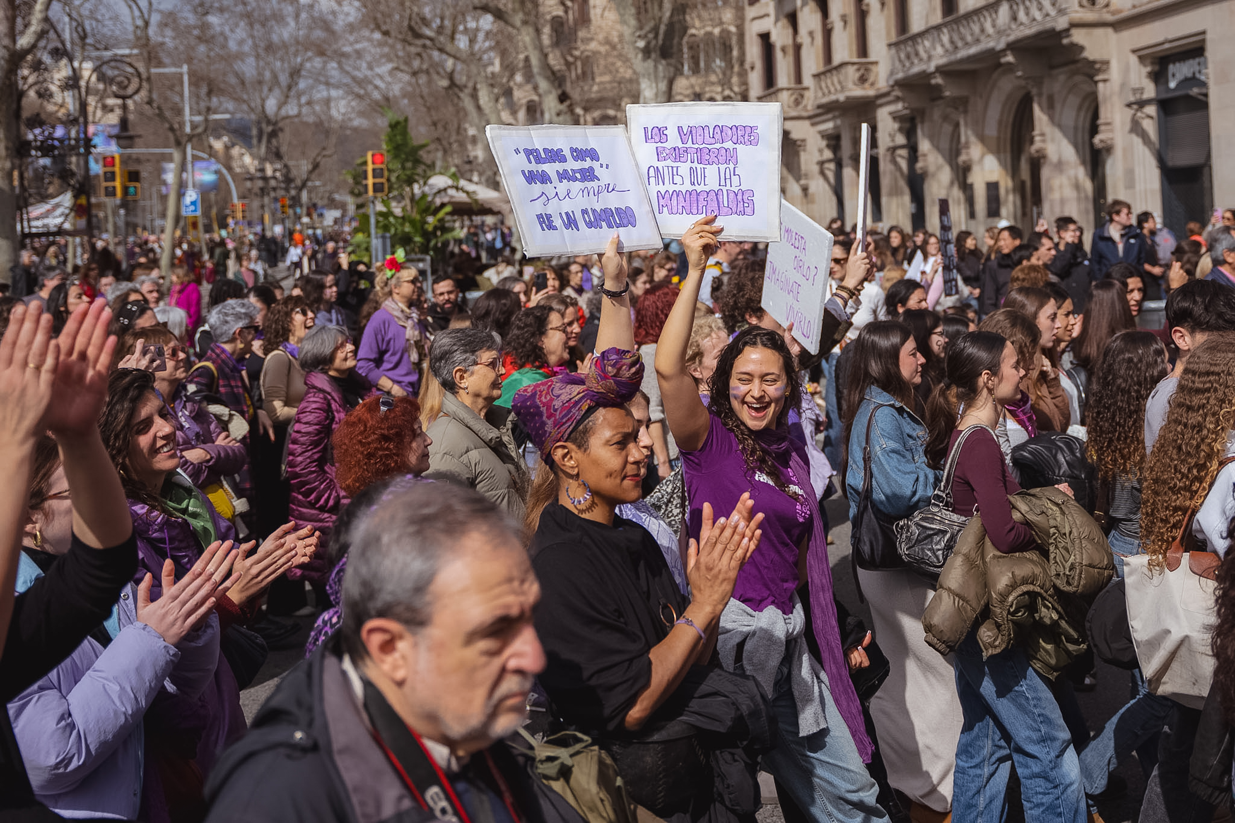 The International Women's Day march in Barcelona organized by Assemblea 8-M