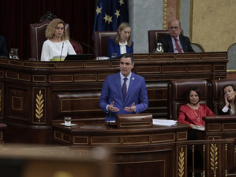 Pedro Sánchez speaking in the Spanish Congress, March 2023