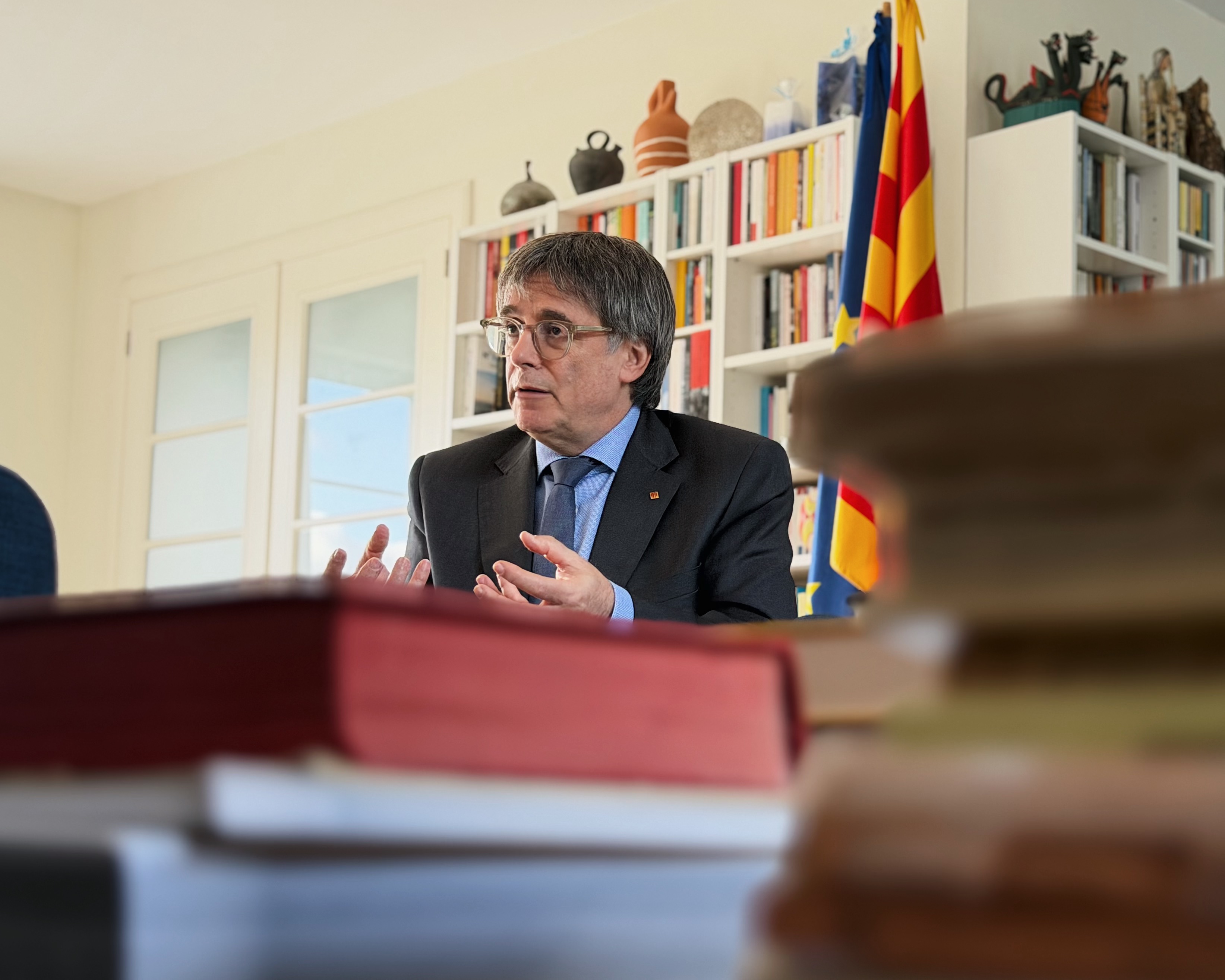 Junts leader Carles Puigdemont during an interview with The Sunday Times