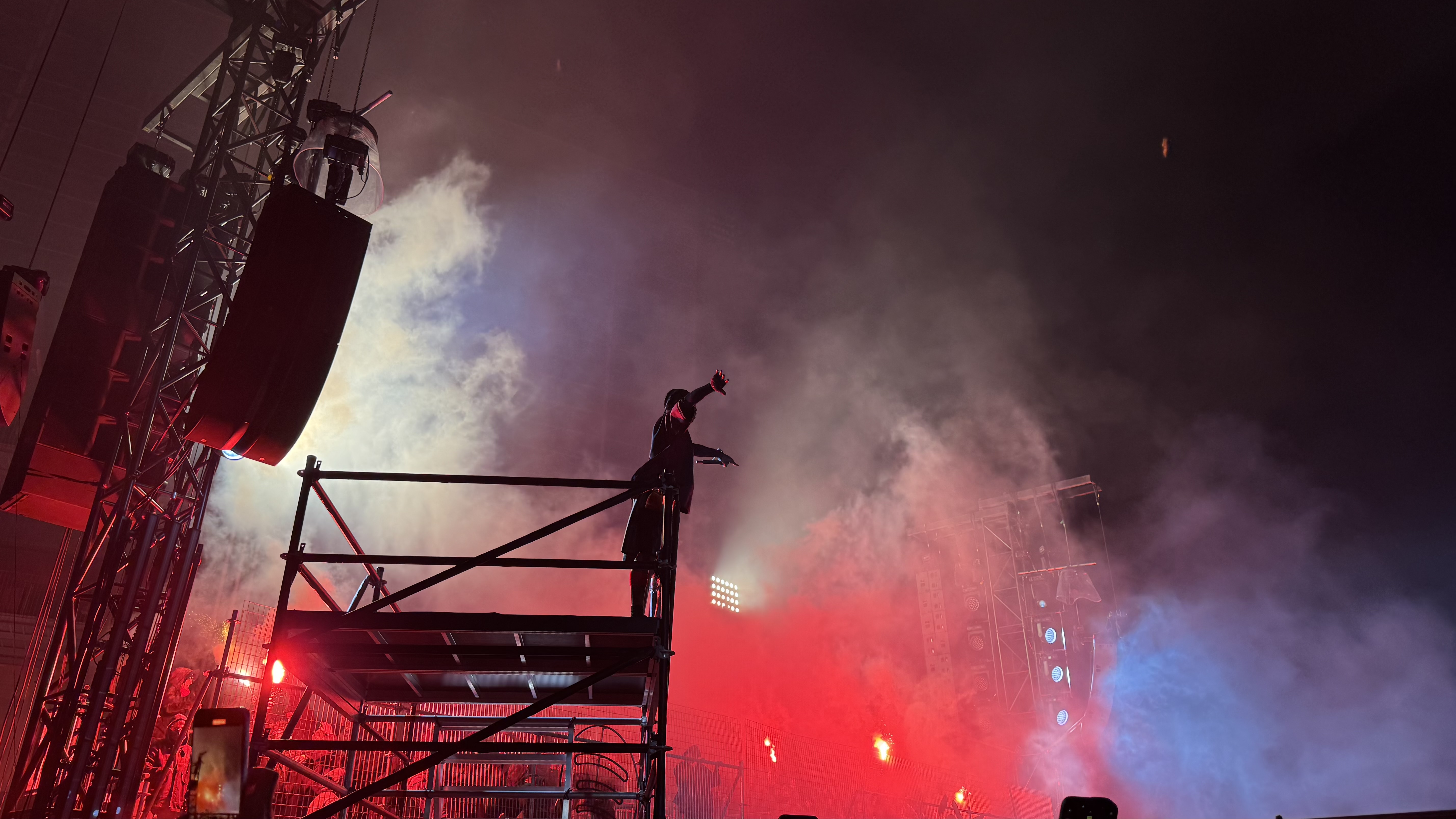 Travis Scott during concert at les Tres Xemeneies in Sant Adrià del Besòs