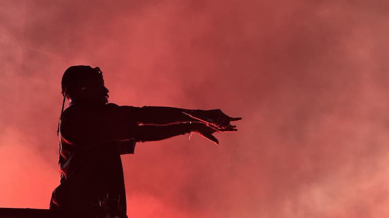 Travis Scott during concert at les Tres Xemeneies in Sant Adrià del Besòs