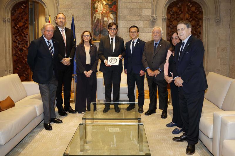 RCD Espanyol's 125th anniversary committee meets with Catalan president Salvador Illa and sports minister Berni Álvarez