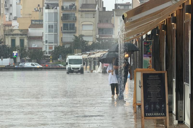 Rain falling heavily in Blanes