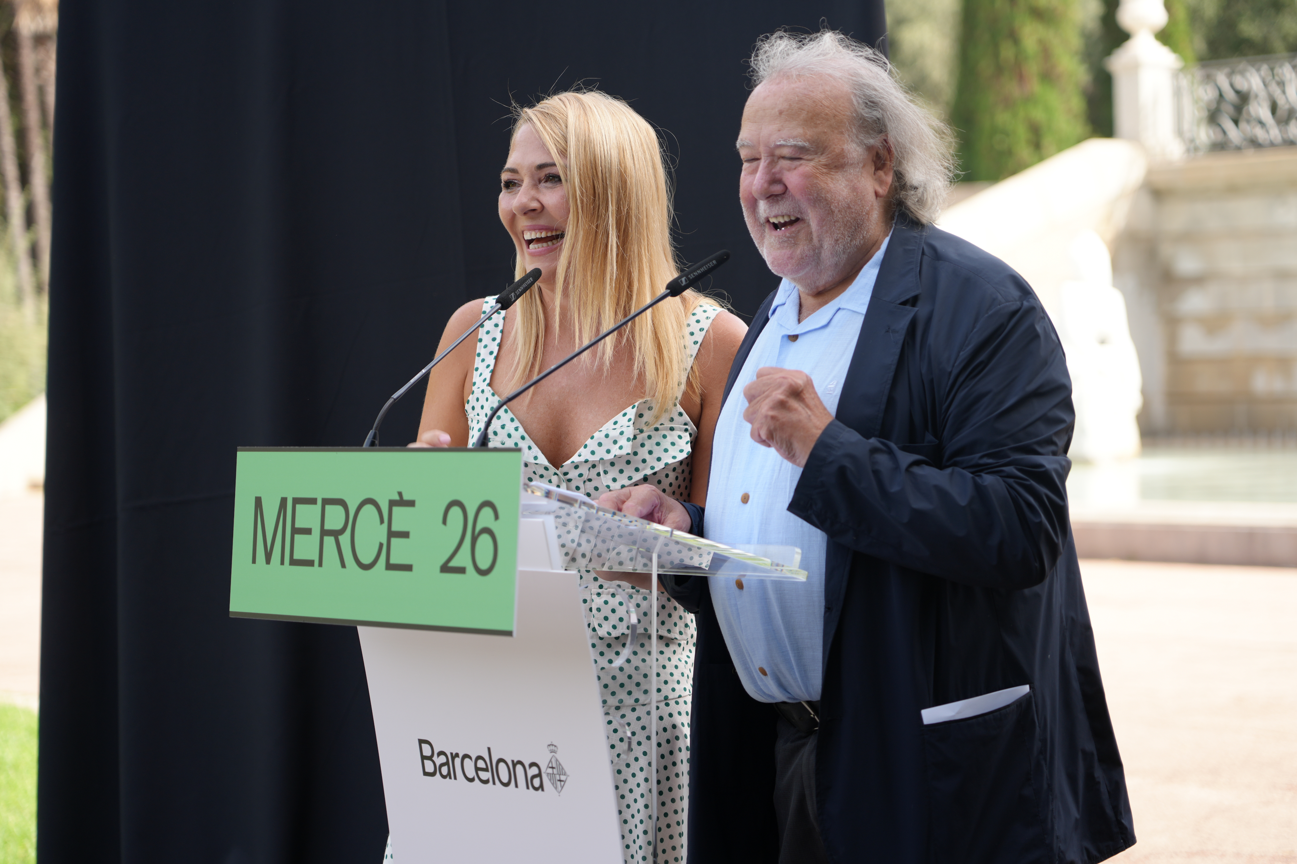 The crier of La Mercè 2026, Antoni Falgueras, accompanied by his daughter Meritxell Falgueras