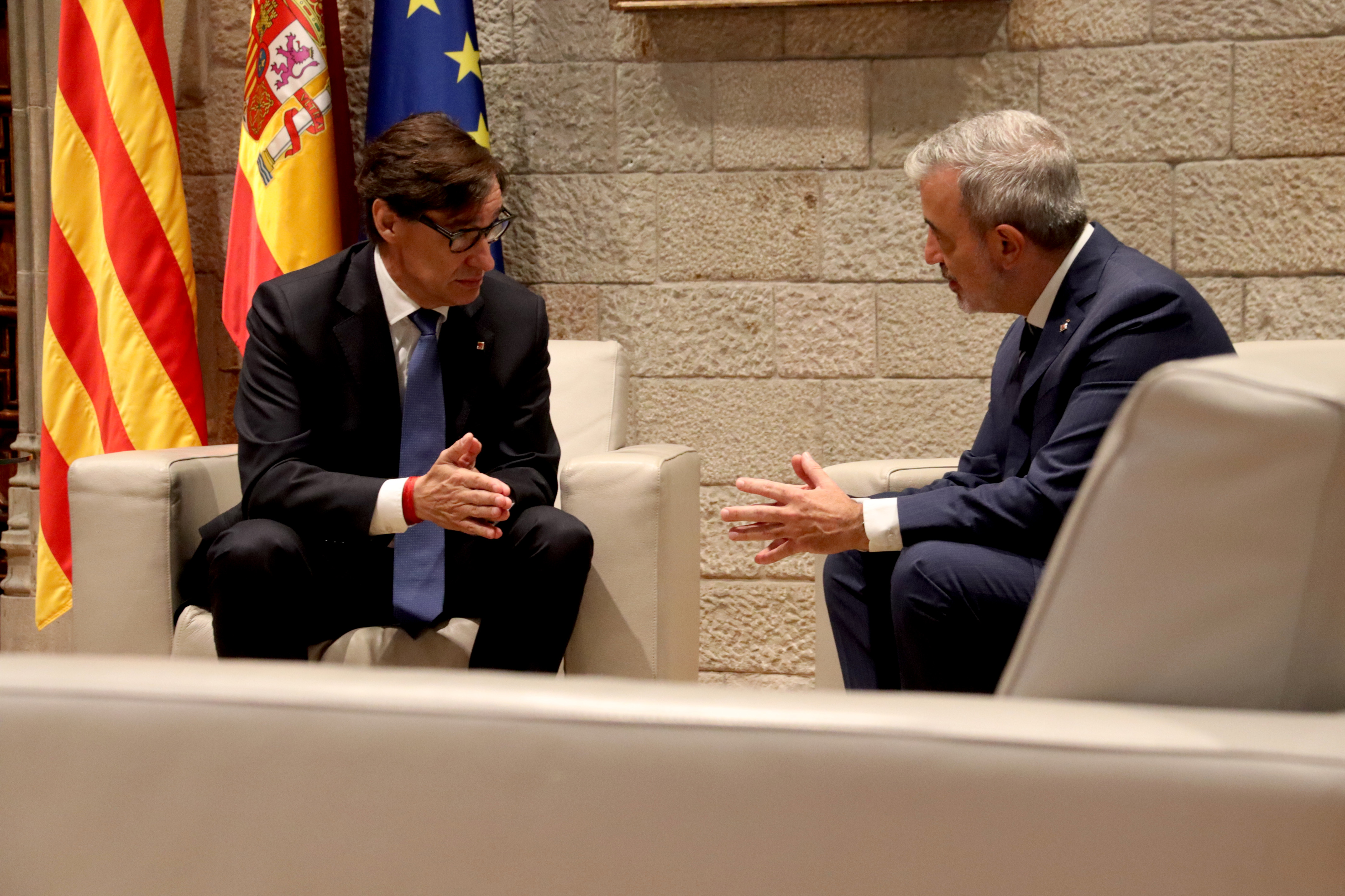 El president de la Generalitat, Salvador Illa, es reuneix amb l'alcalde de Barcelona, Jaume Collboni