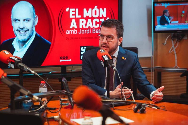 Catalan President, Pere Aragonès, during an interview on Rac1