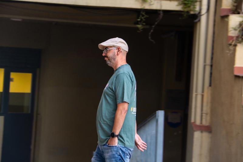 One of the hikers, who helped Jonathan Andic, arrives at the Martorell courthouse.