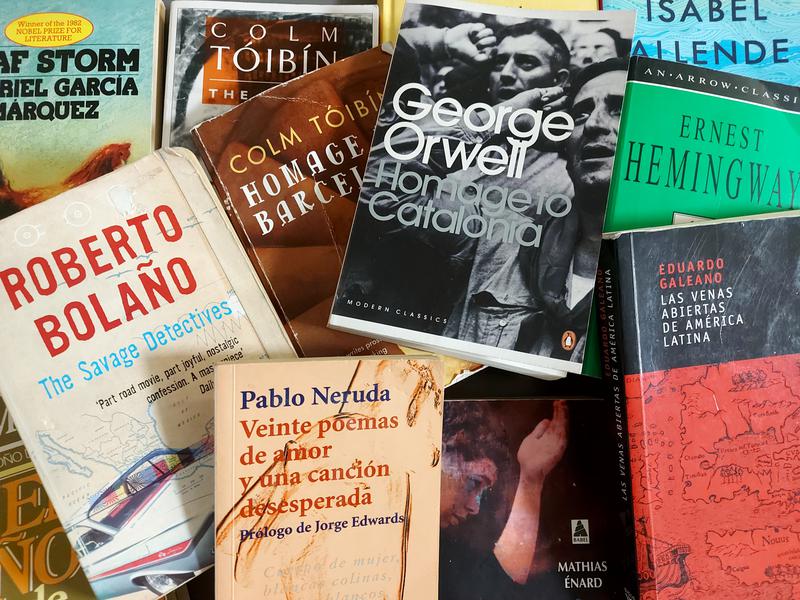 Collection of books by international writers with a connection to Catalonia