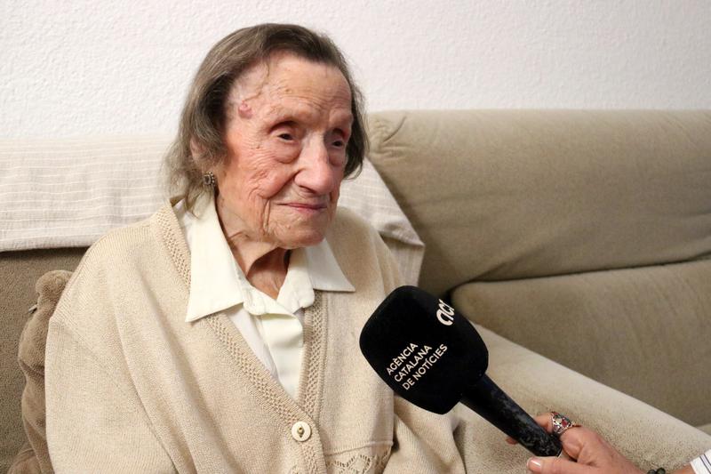 Oldest women in Catalonia, Angelina Torres, one day before turning 112 years old