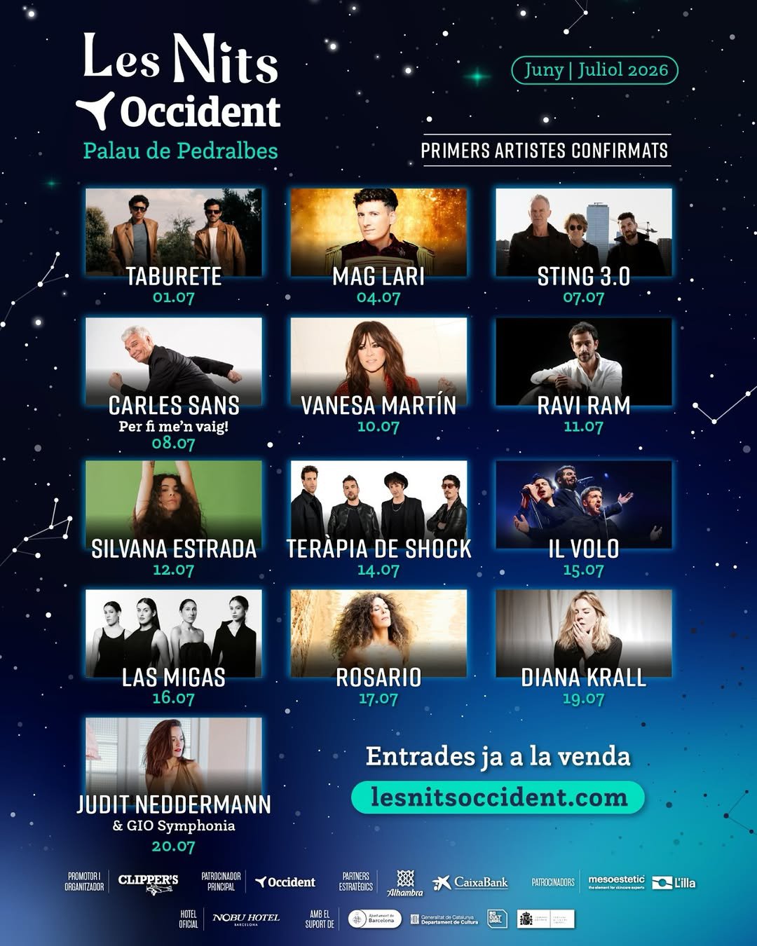 Nits Occident festival lineup for the 2026 edition