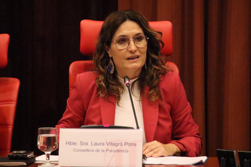 Presidency minister Laura Vilagrà in Parliament on May 5, 2023