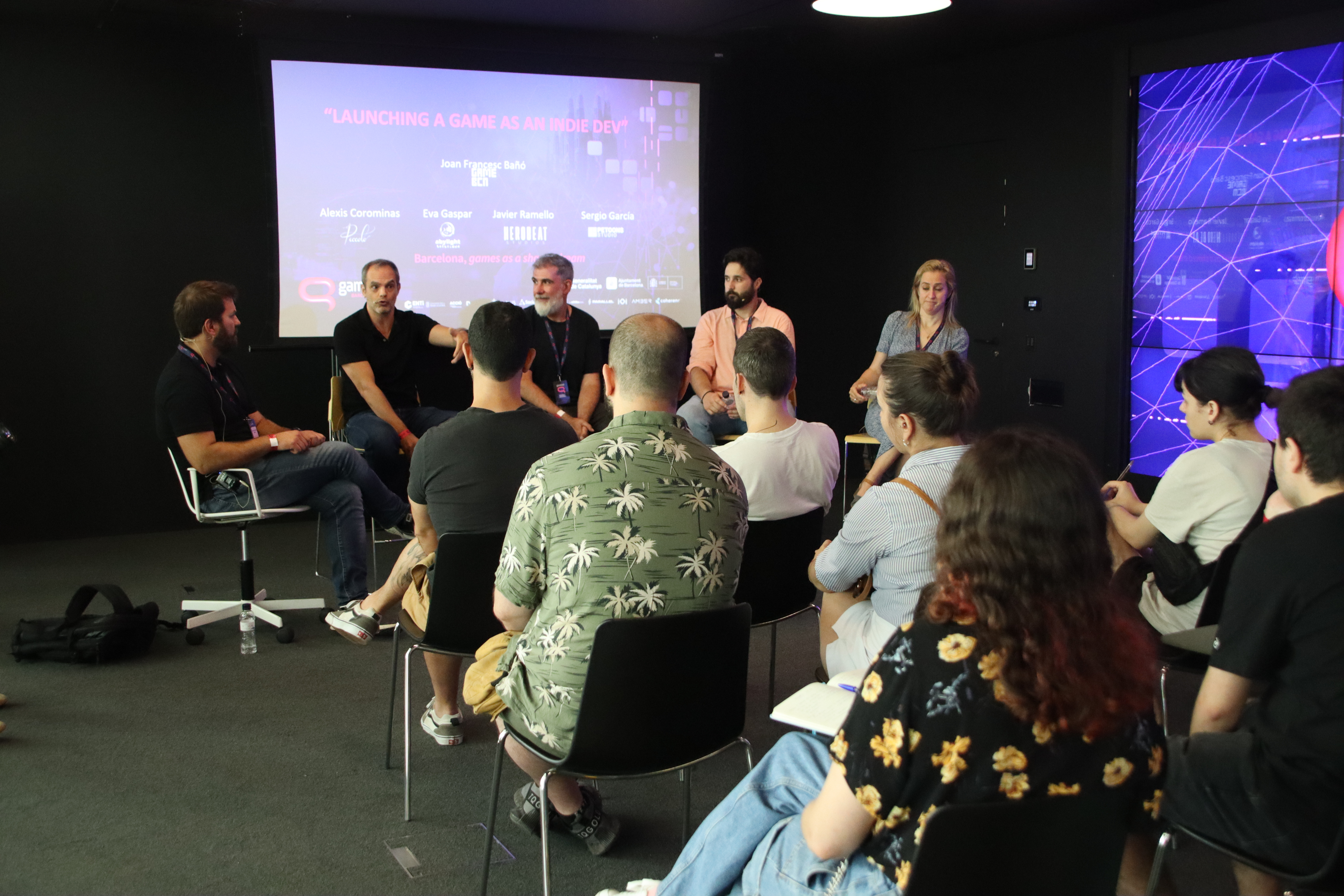 Attendees at a talk during Gamelab, in the Mediatic building in Barcelona