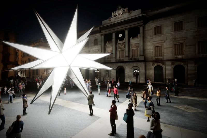 The star-shaped installation that will be installed in Sant Jaume Square in Barcelona this Christmas.