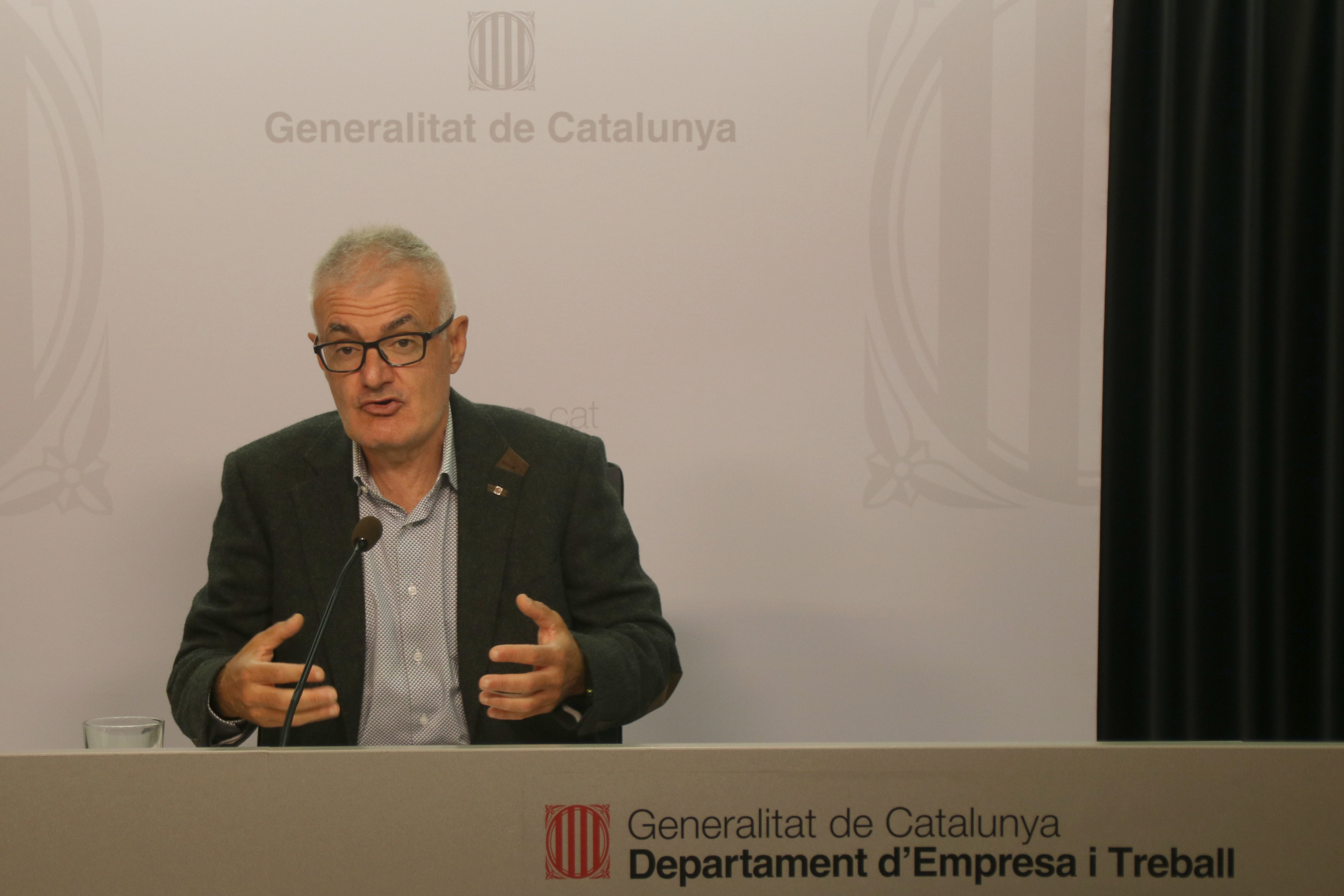 Catalan labor and business secretary Paco Ramos during a press conference on October 2, 2024