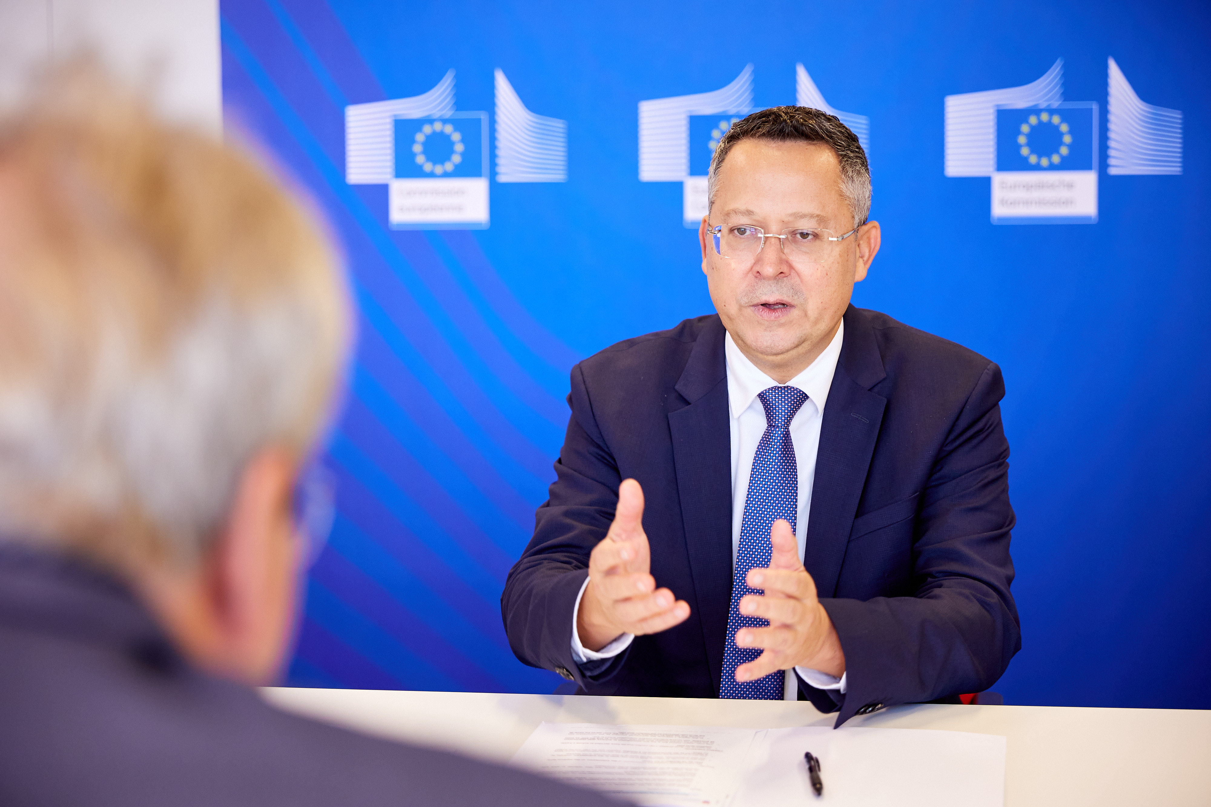 Ladislav Kamenický, Slovak Minister for Finance, during a visit to Brussels