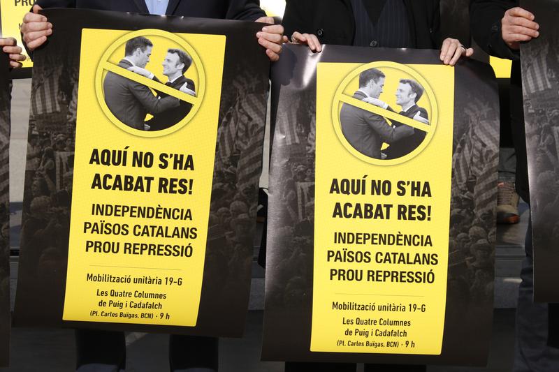 Posters for the protest against the Spain-France summit 