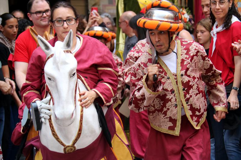 La Llar users during the jump of Turks and Horses at La Patum