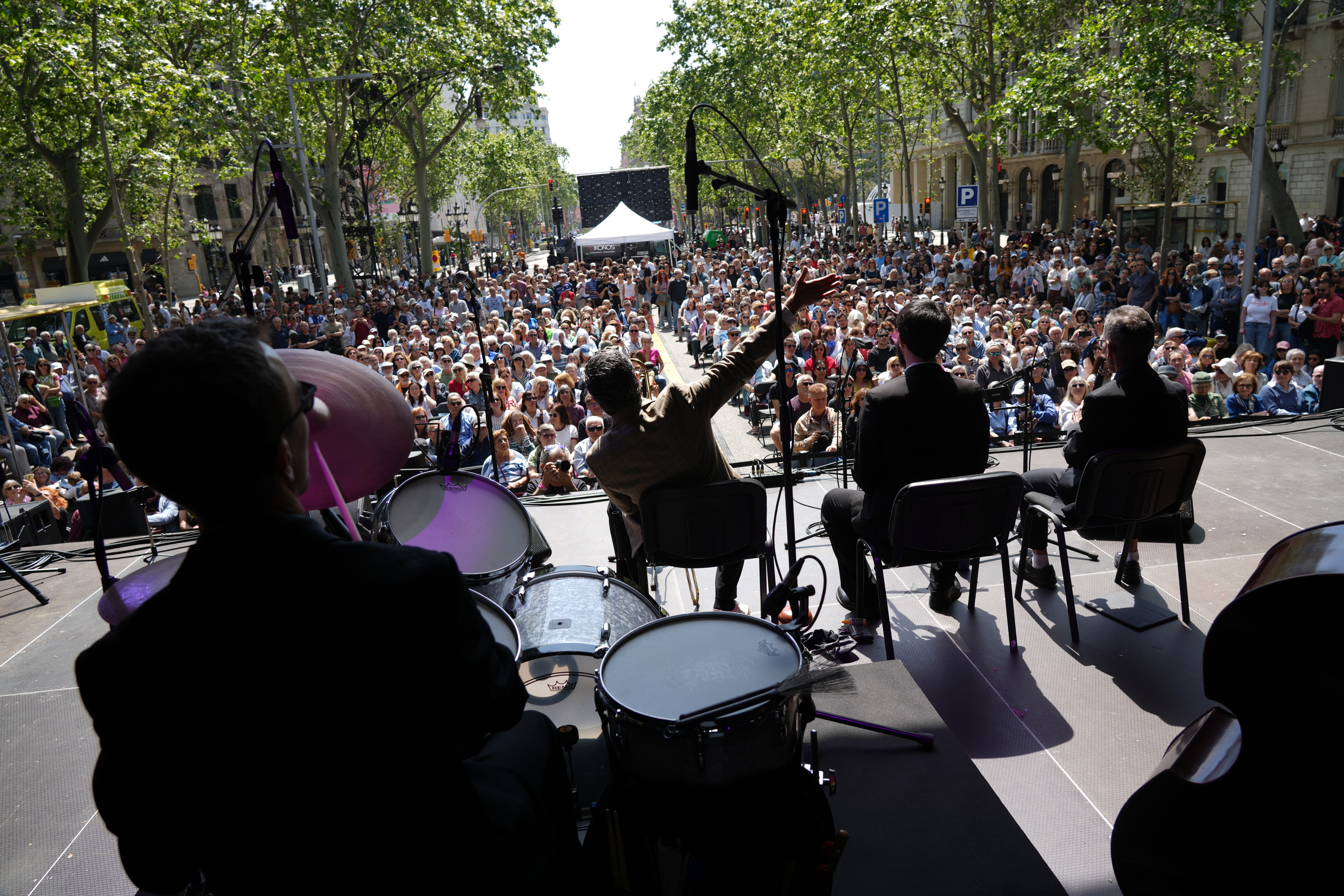 A moment from the Sunset Rhythm Kings performance during International Jazz Day in Barcelona