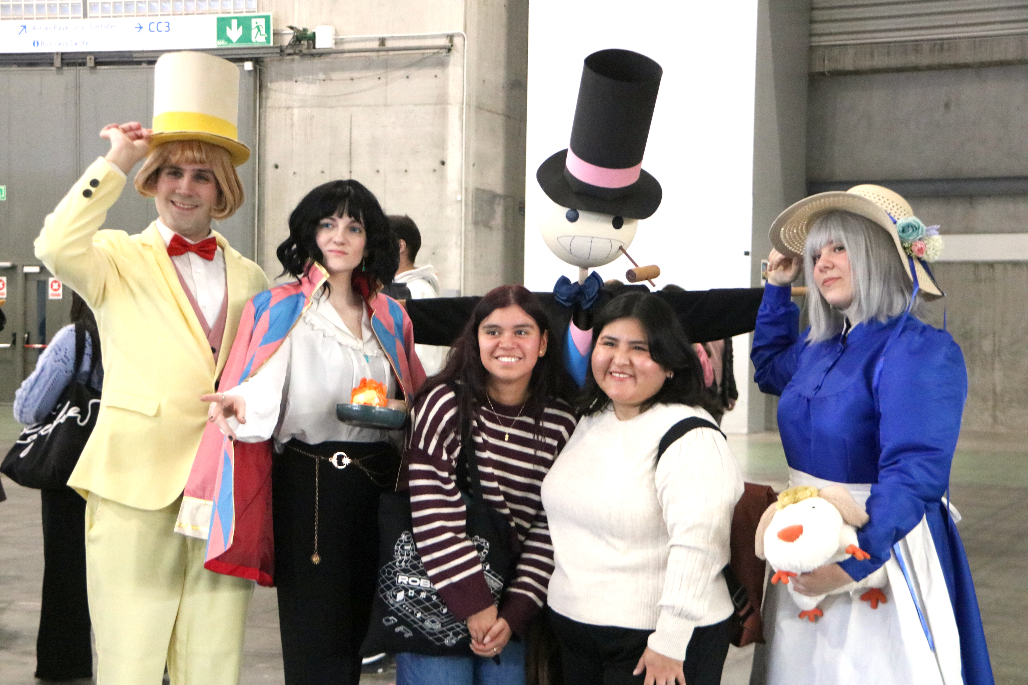 Visitors at Manga Barcelona take photos with various characters