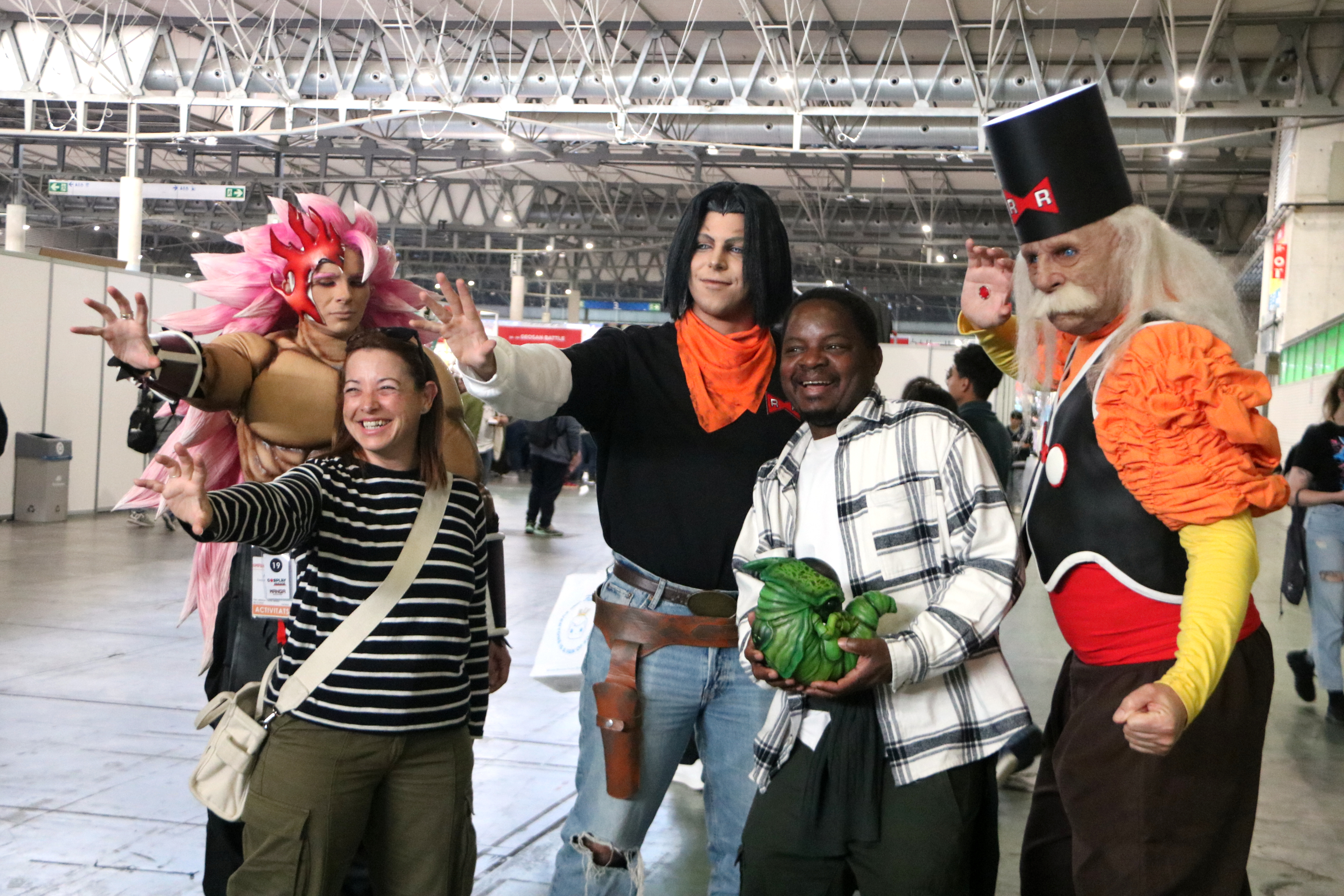 Manga Fair visitors pose with Dragon Ball characters