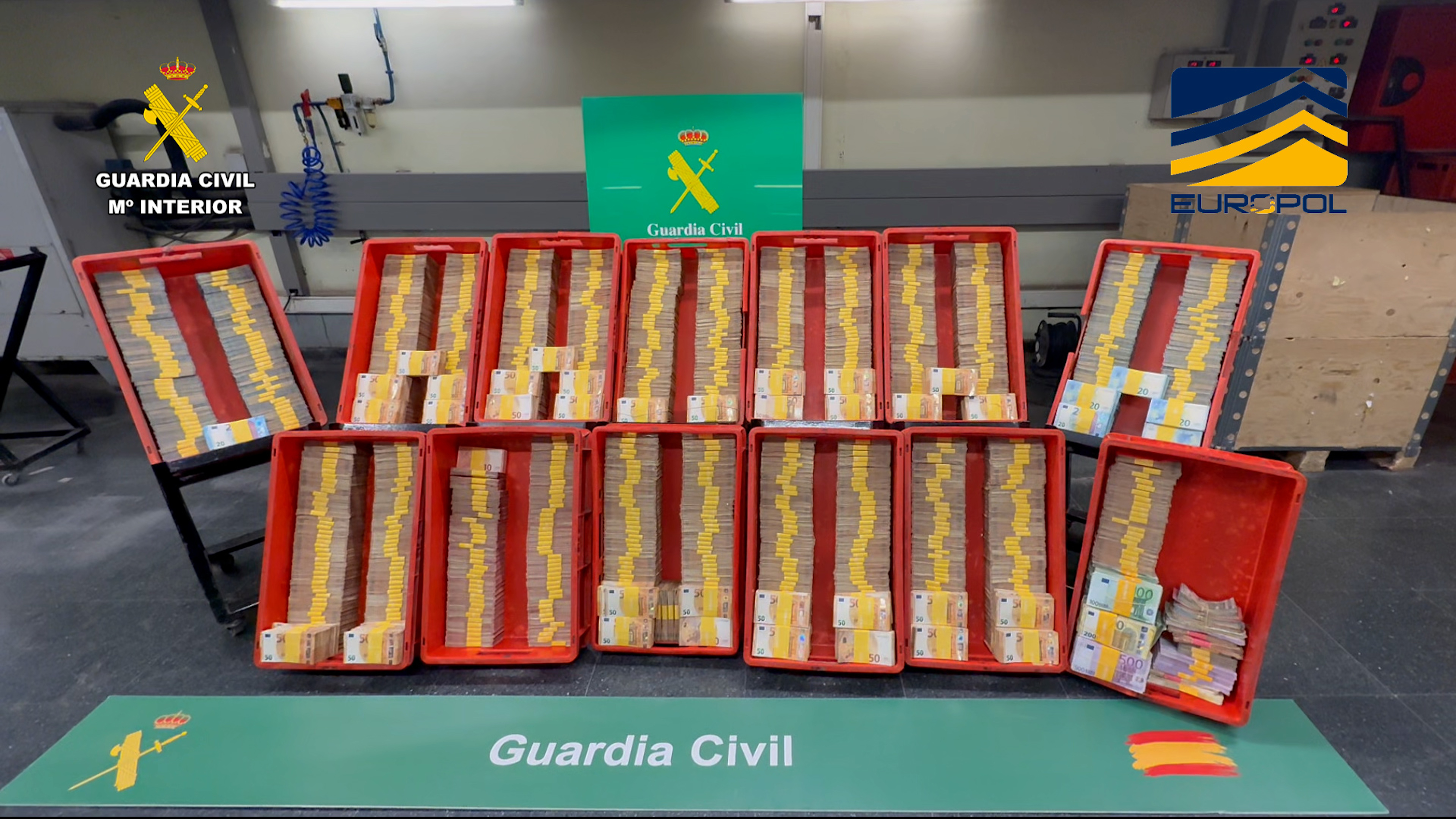 Guàrdia Civil seized €6 million in cash during a drug cartel operation in Barcelona