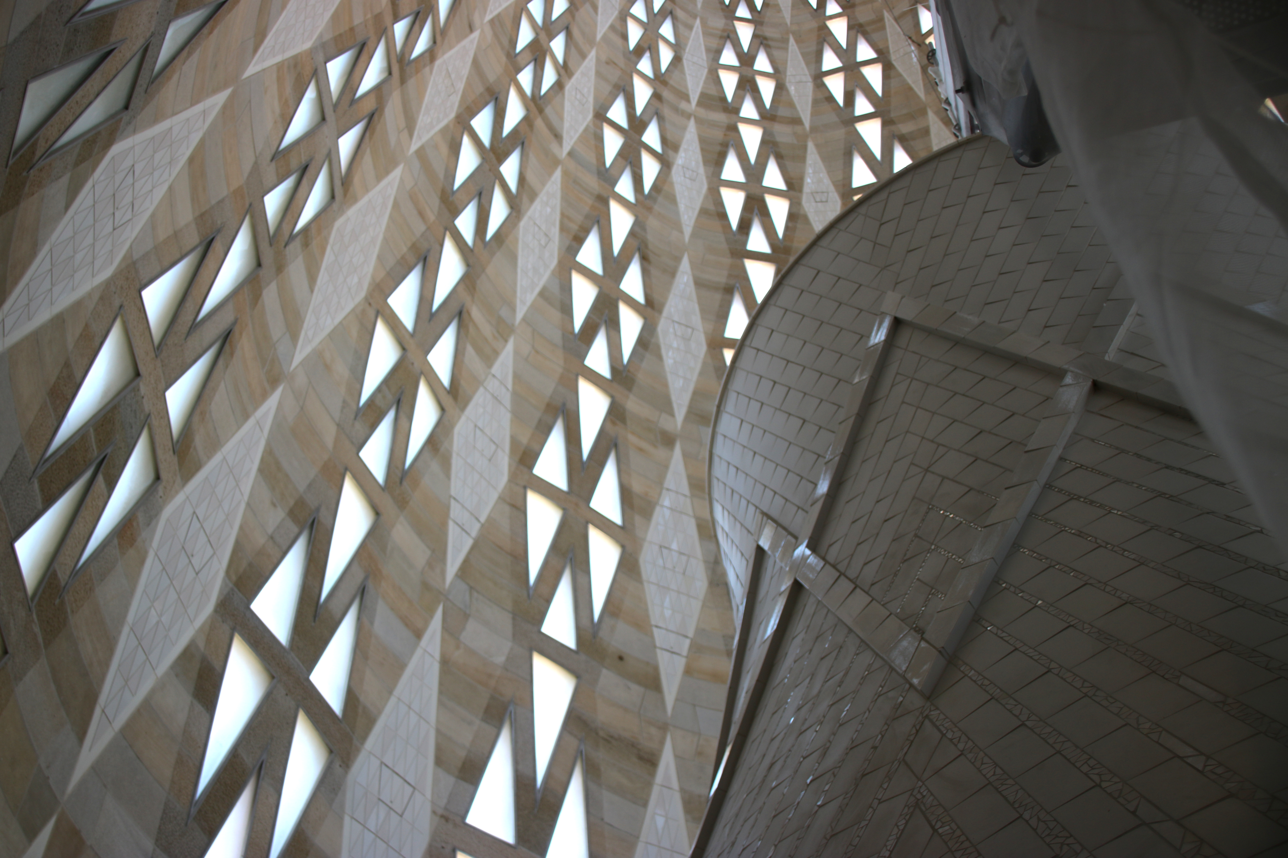 The interior of the Sagrada Família's Tower of the Virgin Mary