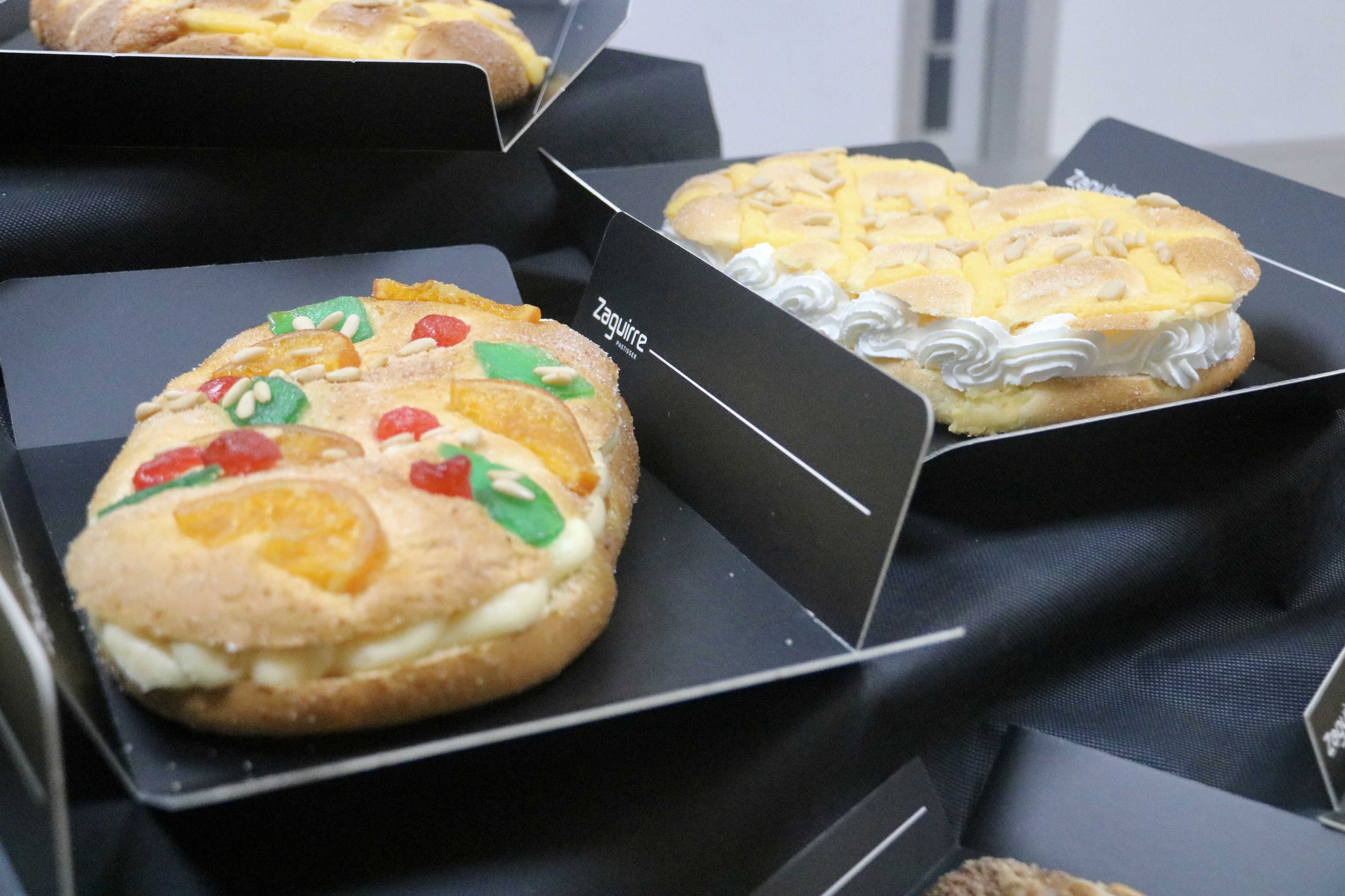 Two filled cakes at the Zaguirre bakery.