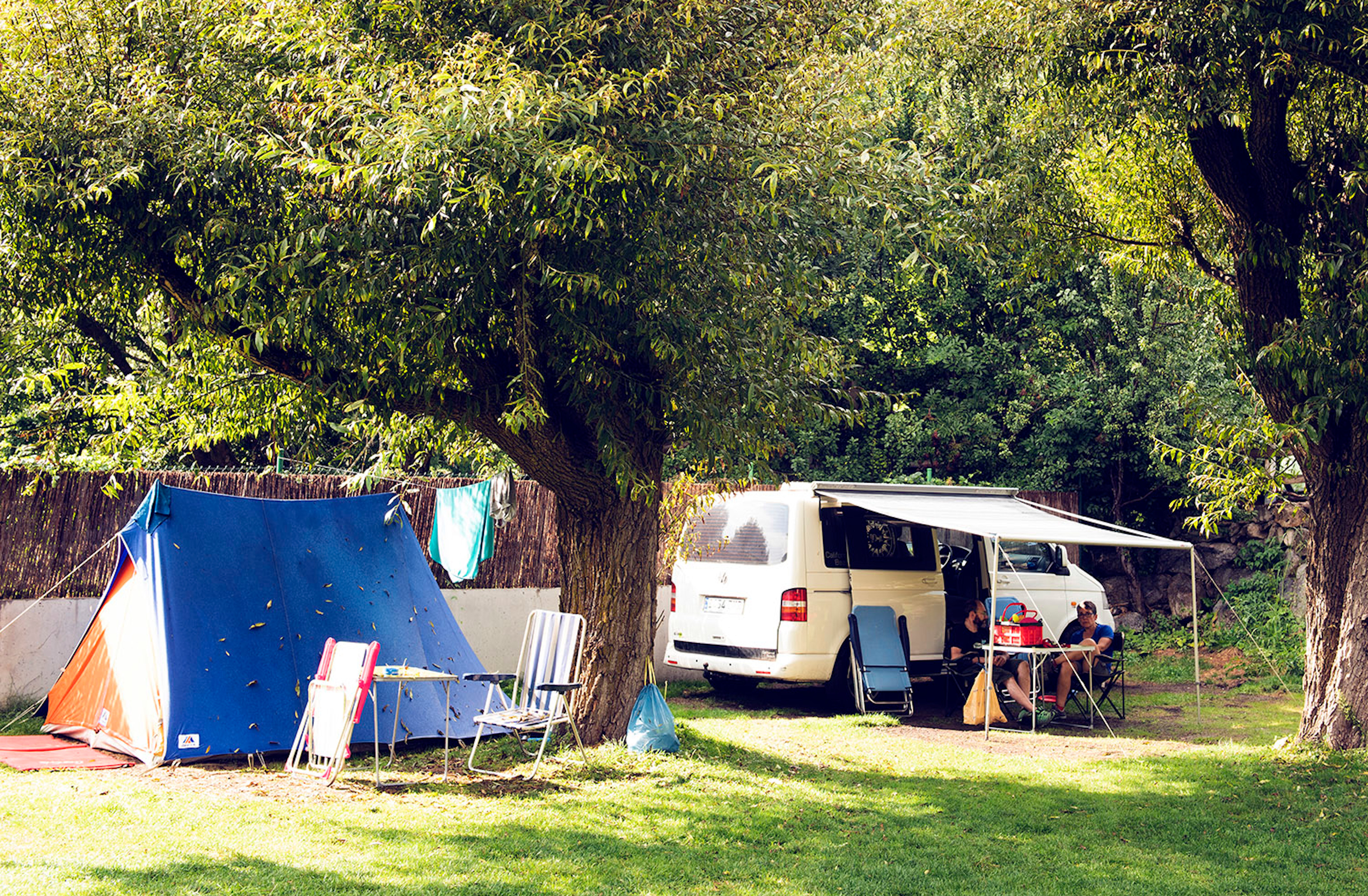 Some campsite goers enjoy a summer break during summer