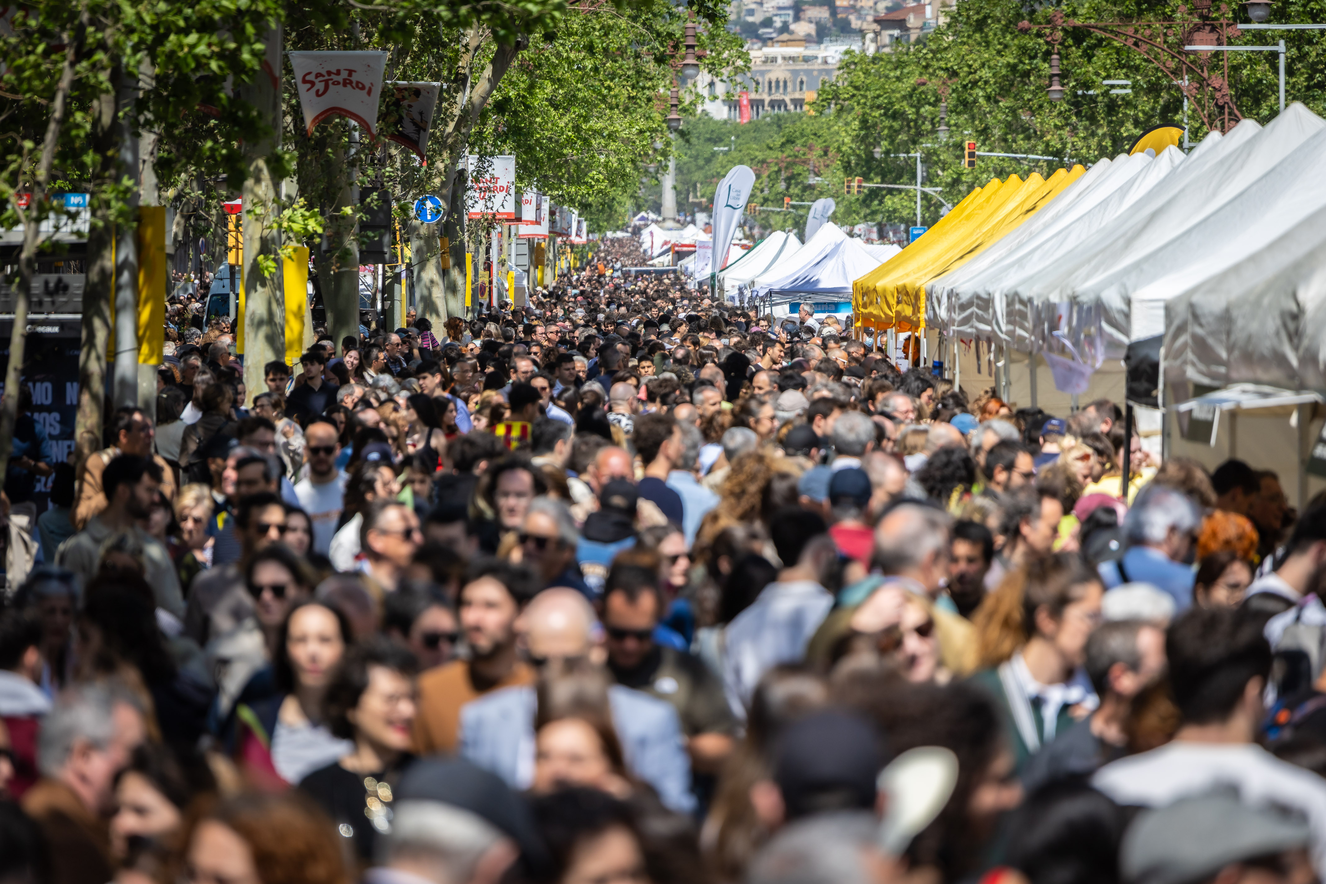 Crowds in Barcelona for Sant Jordi 2026