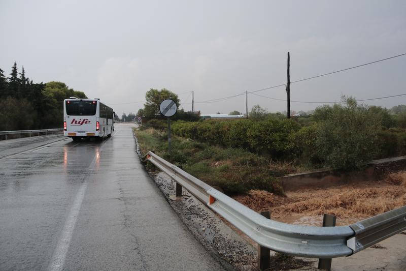 The N-340 road during a torrential storm on September 28, 2025