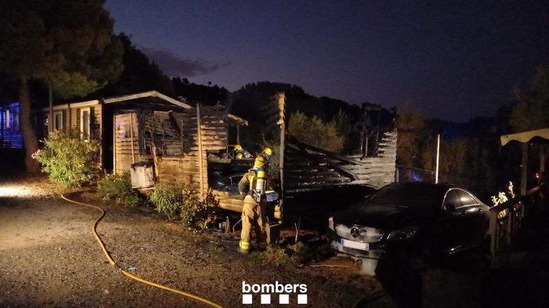 The remnants of the bungalow that burned down