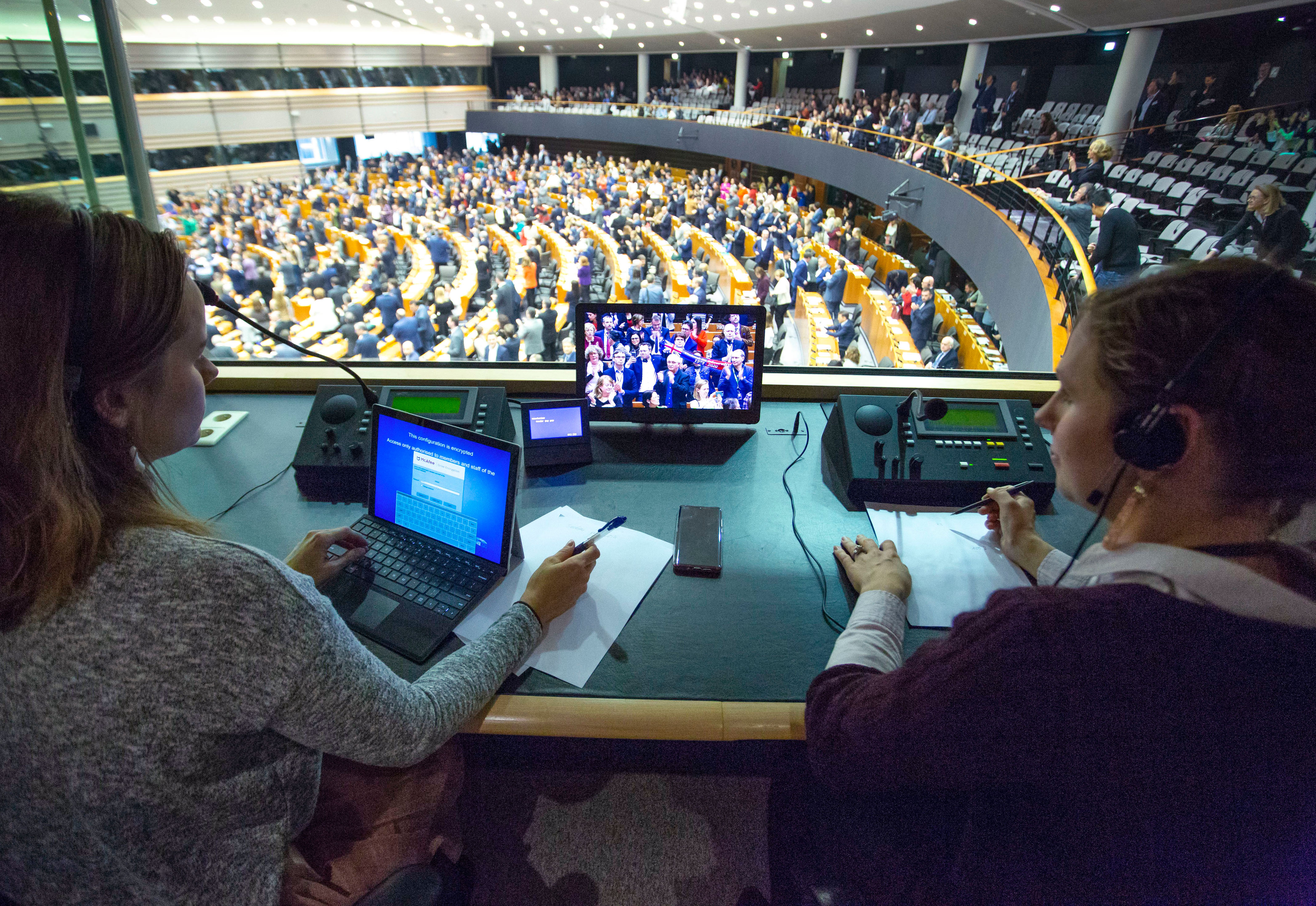 Several EU Parliament translators in Brussels