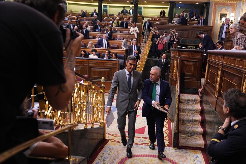 Spanish Prime Minister Pedro Sánchez in the Congress