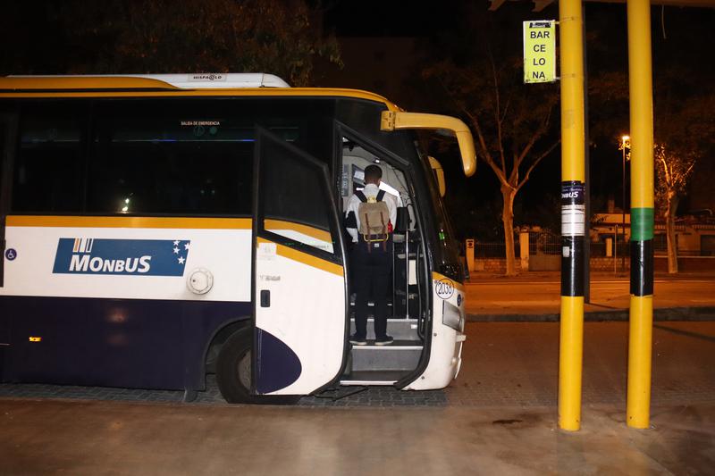 One bus commuter travels between Reus and Barcelona during the Rodalies train disruption on October 22, 2024